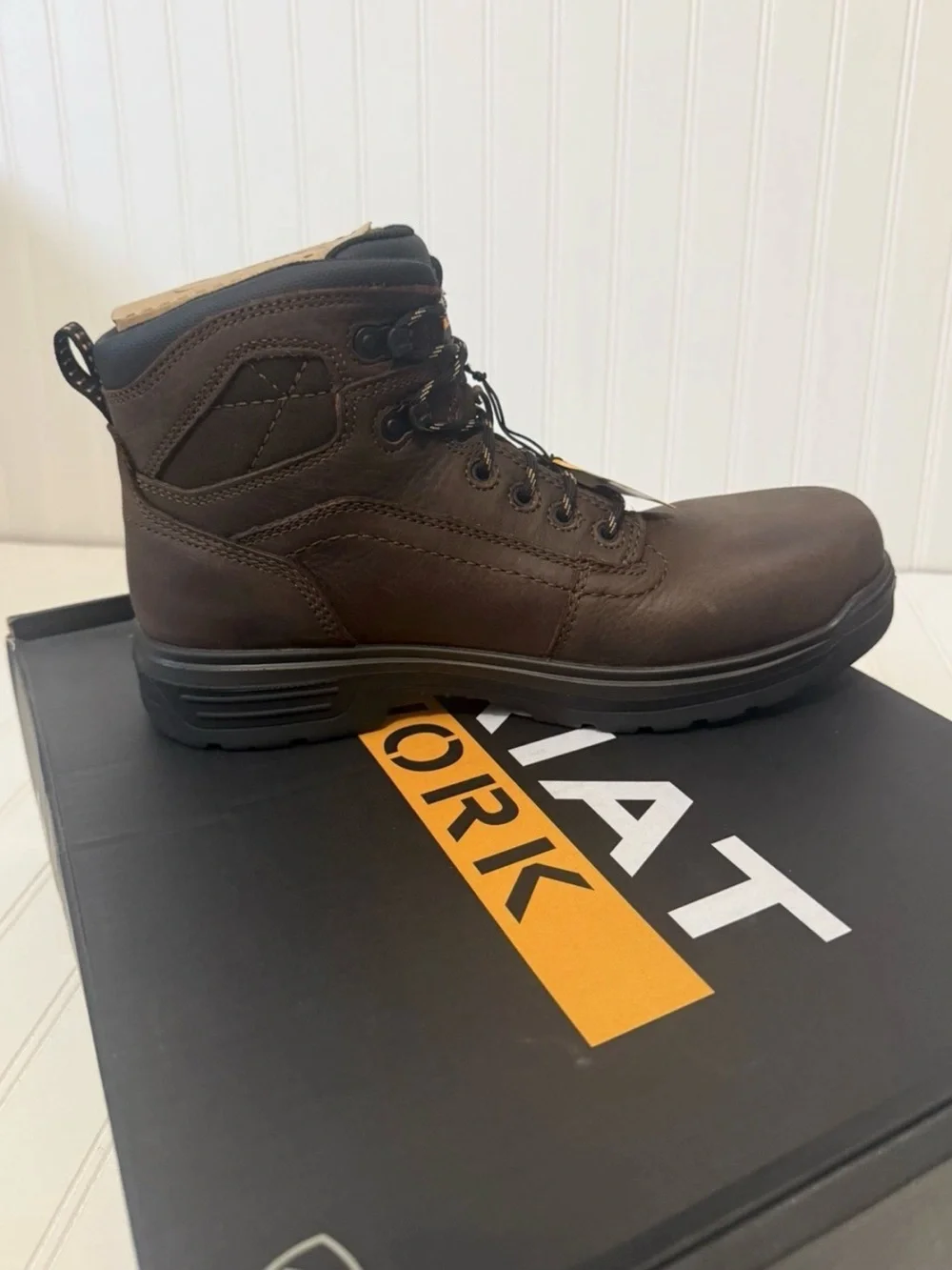 Ariat Men’s Turbo 6” H20 Carbon Toe Leather Work Boots size 9.5D